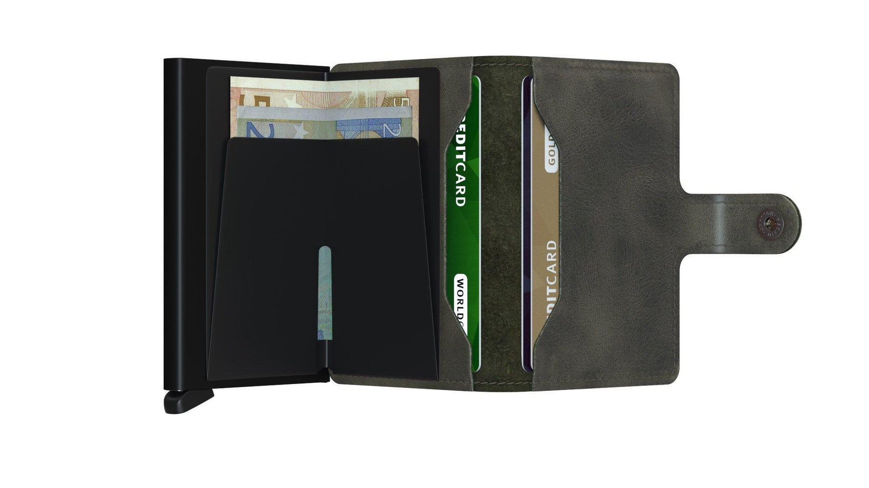 Secrid Miniwallet Vintage Olive-Black-Lommebok/ Kortholder-BagBrokers