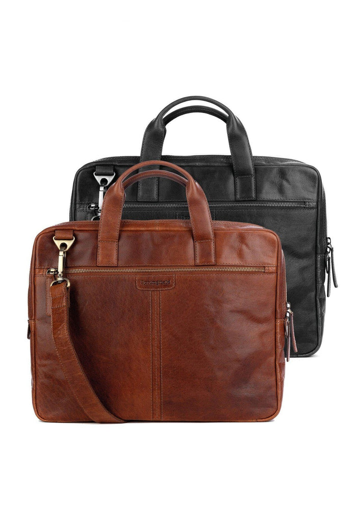 Springfield PC veske i skinn 15" Mørke Brun-Veske-BagBrokers