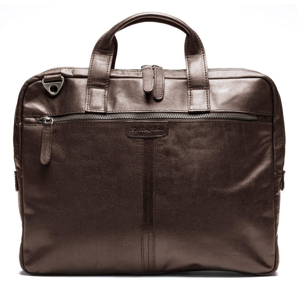 Springfield PC veske i skinn 15" Mørke Brun-Veske-BagBrokers