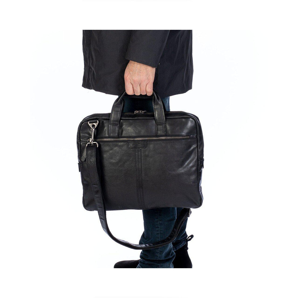 Springfield PC veske i skinn 15" Svart-Veske-BagBrokers