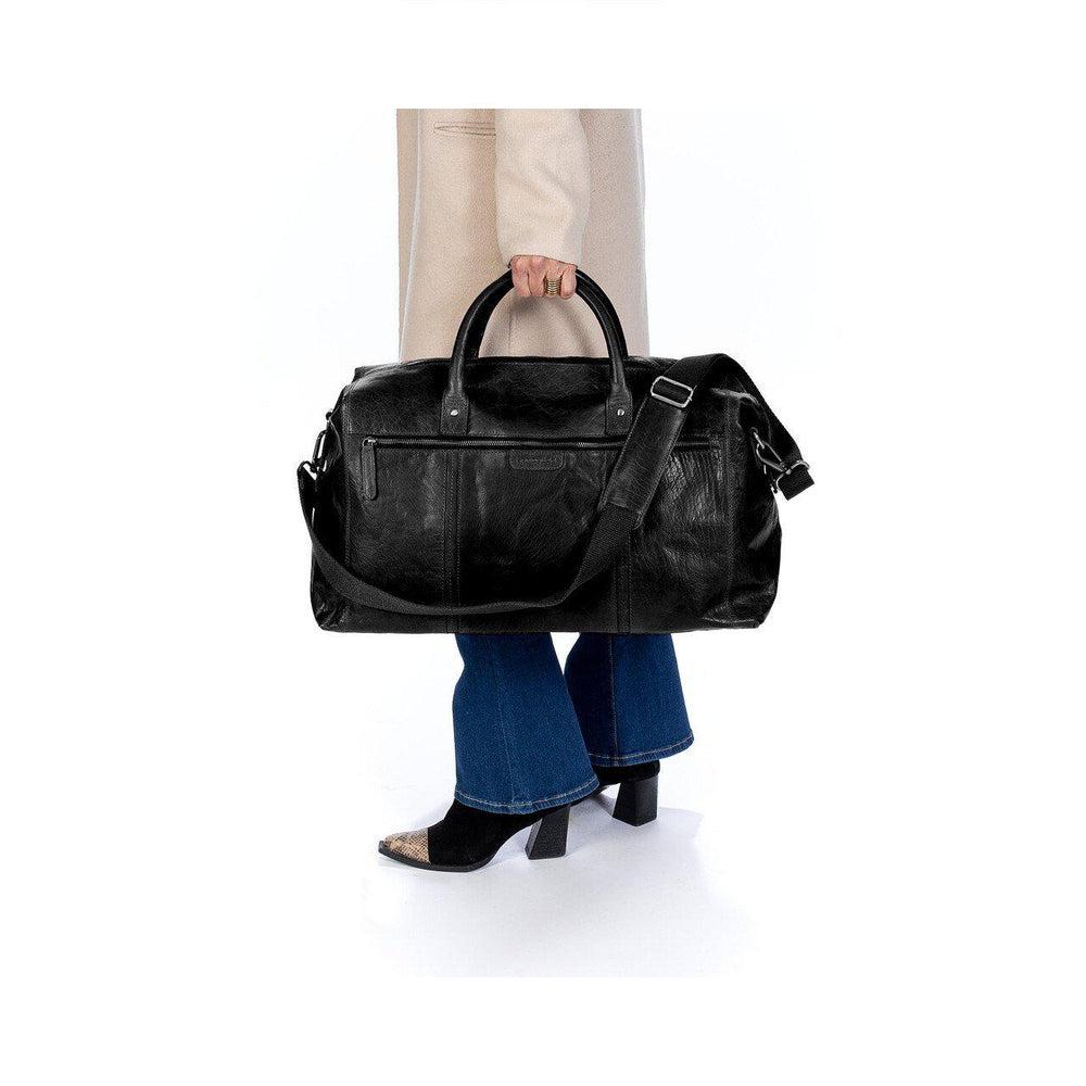 Springfield stor weekendbag i skinn Svart-Bagger-BagBrokers