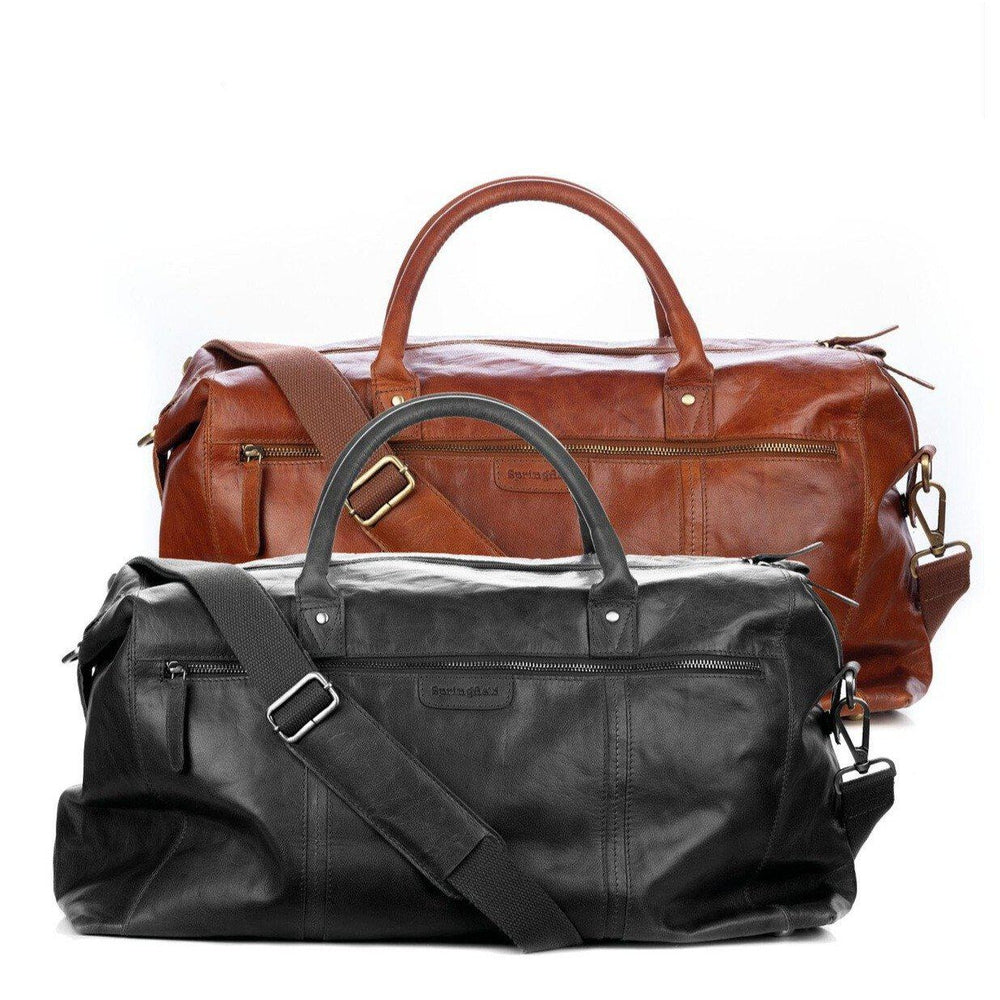 Springfield weekend bag i skinn Cognac-Bagger-BagBrokers
