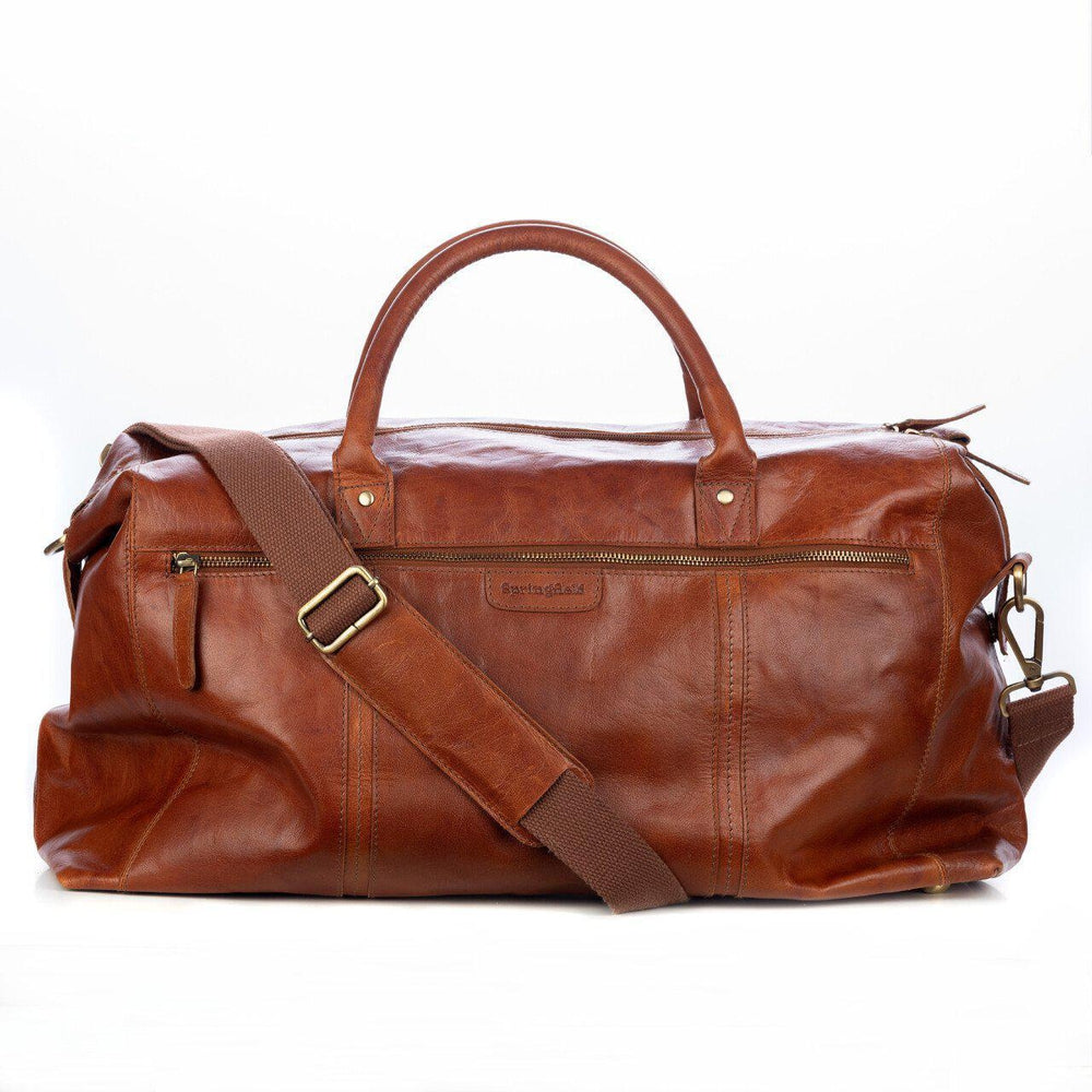 Springfield weekend bag i skinn Cognac-Bagger-BagBrokers