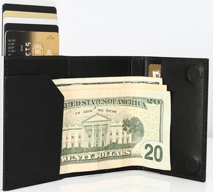 Lommebok/ Kortholder-Svart Ögon Cascade Premium Zipper Skinn Kortholder 8 kort.-BagBrokers