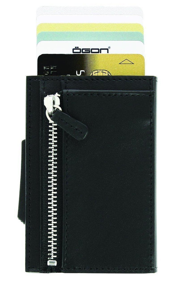 Lommebok/ Kortholder-Svart Ögon Cascade Premium Zipper Skinn Kortholder 8 kort.-BagBrokers