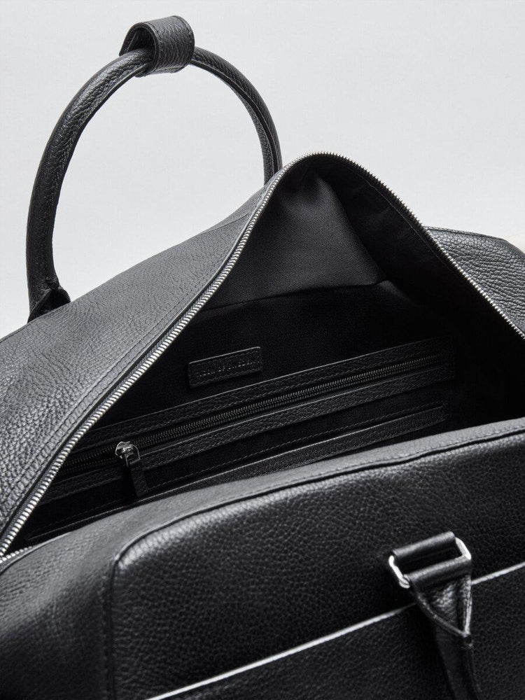 TIGER OF SWEDEN Brome Skinn Weekendbag Black-Bagger-BagBrokers