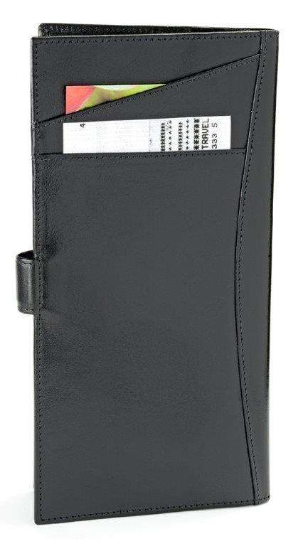 Lommebok/ Kortholder-Trend Traveler - Reiselommebok i skinn sort-BagBrokers
