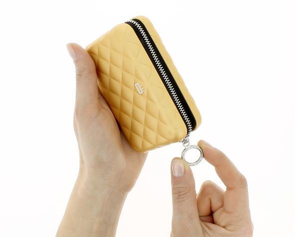 Lommebok/ Kortholder-Ögon Designs - Quilted Aluminium zipper lommebok/ kortholder 24 Kort gull farget-BagBrokers