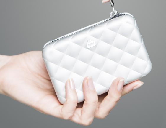 Lommebok/ Kortholder-Ögon Designs - Quilted Aluminium zipper lommebok/ kortholder 24 Kort Sølv-BagBrokers