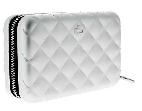 Lommebok/ Kortholder-Ögon Designs - Quilted Aluminium zipper lommebok/ kortholder 24 Kort Sølv-BagBrokers