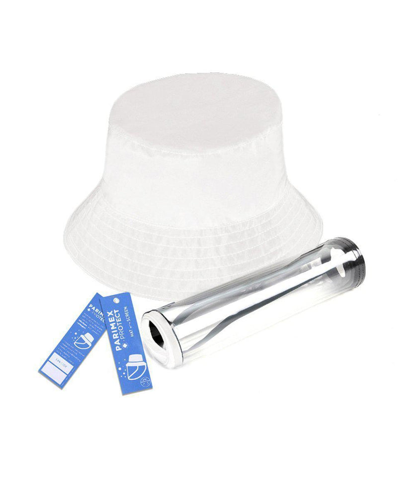 Regnhatt med avtagbart visir Hvit-regn hatt-BagBrokers