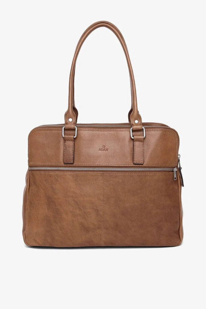 Adax Napoli Gerda Skinn håndveske 14" Cognac-Veske-BagBrokers