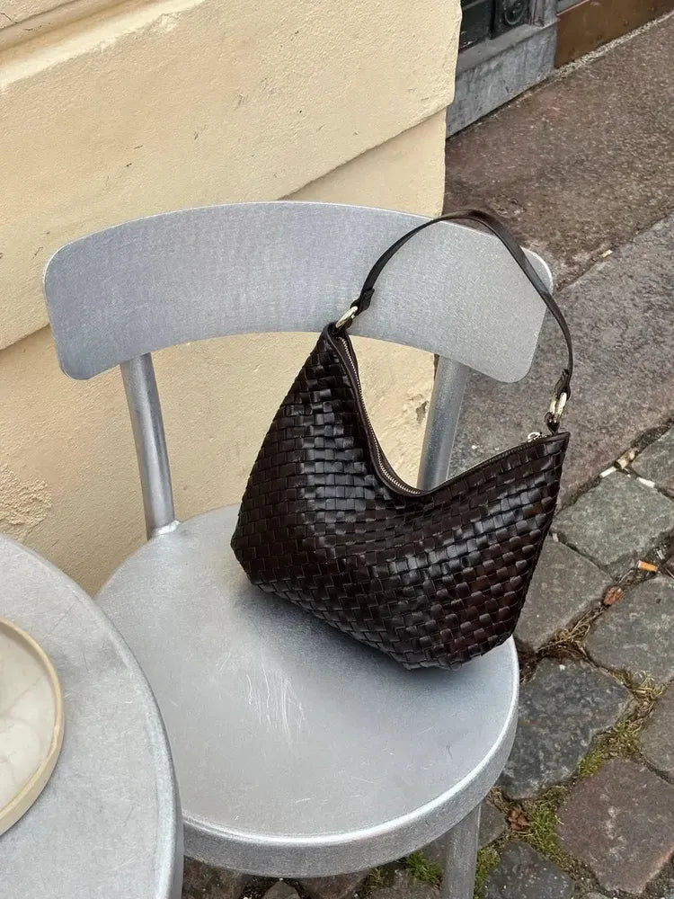 Adax Salerno Skulderveske Mona Dark Brown-Veske-BagBrokers