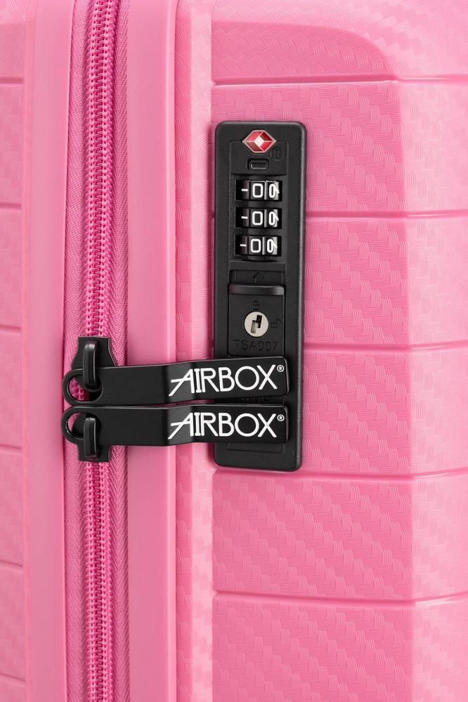AirBox sett med harde trillekofferter 55+66+74 cm MetallicPink-Harde kofferter-BagBrokers