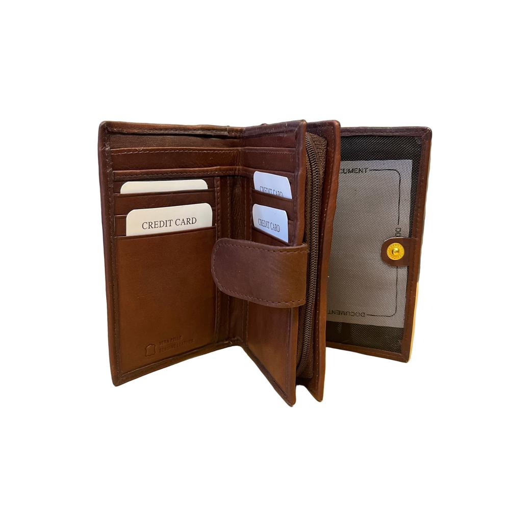 Alex & Co stor lommebok i mykt skinn Brun-Lommebok/ Kortholder-BagBrokers