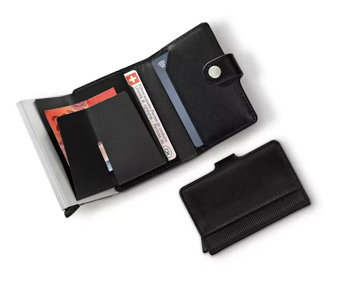 Altus Secrid Leather Card Wallet Victorinox Black-Lommebok/ Kortholder-BagBrokers