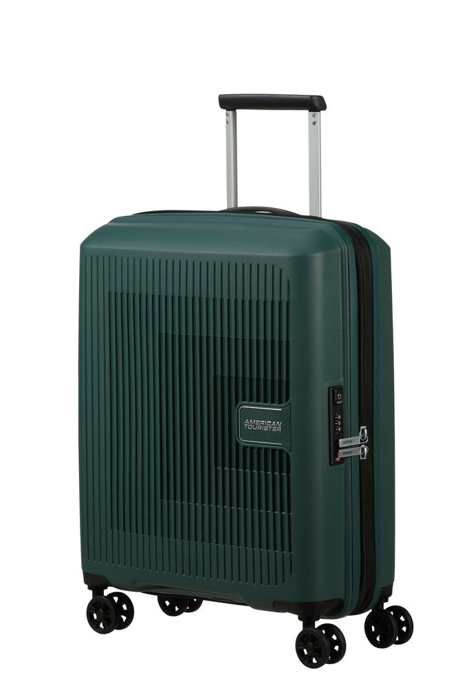 American Tourister AEROSTEP ekspanderende kabinkoffert 55 cm Dark Forest-Harde kofferter-BagBrokers