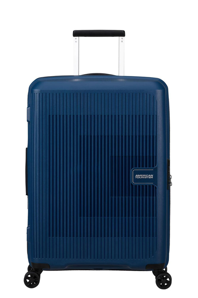 American Tourister AEROSTEP medium utvidbar koffert 67 cm Navy Blue-Harde kofferter-BagBrokers