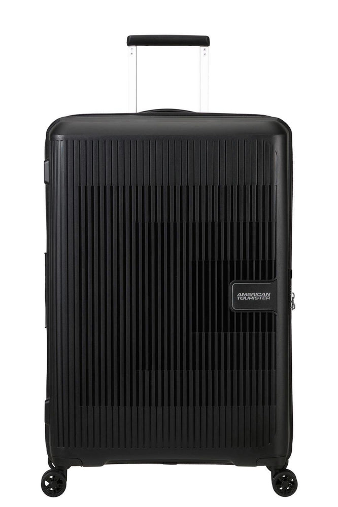 American Tourister AEROSTEP stor utvidbar koffert 77 cm Black-Harde kofferter-BagBrokers