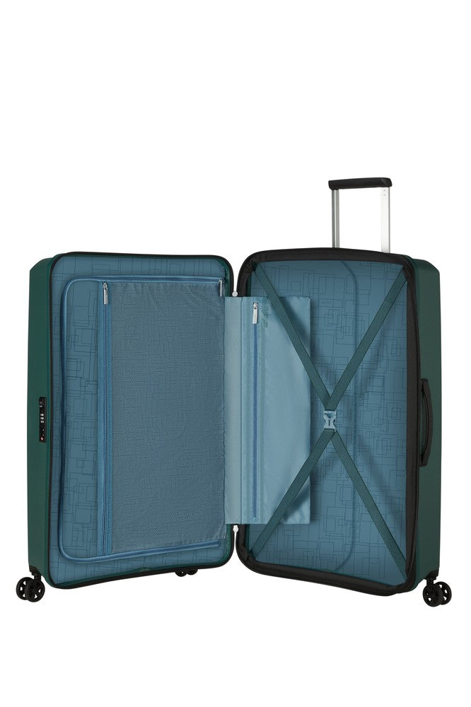 American Tourister AEROSTEP stor utvidbar koffert 77 cm Dark Forest-Harde kofferter-BagBrokers