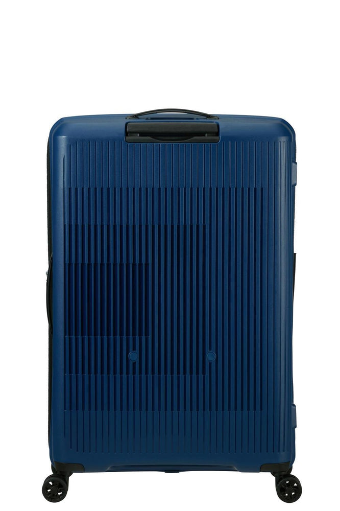 American Tourister AEROSTEP stor utvidbar koffert 77 cm Navy Blue-Harde kofferter-BagBrokers