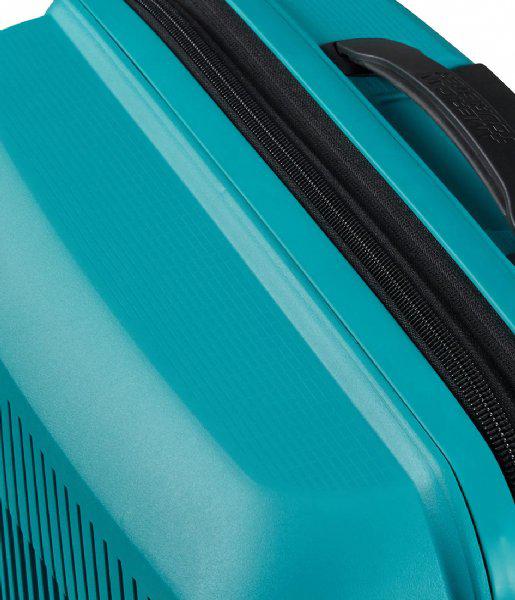 American Tourister AEROSTEP stor utvidbar koffert 77 cm Turquoise-Harde kofferter-BagBrokers