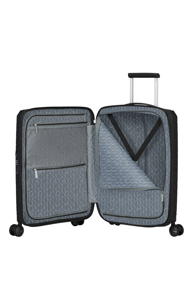 American Tourister FastForward ekspanderende kabinkoffert 55 cm Flash Black-Harde kofferter-BagBrokers