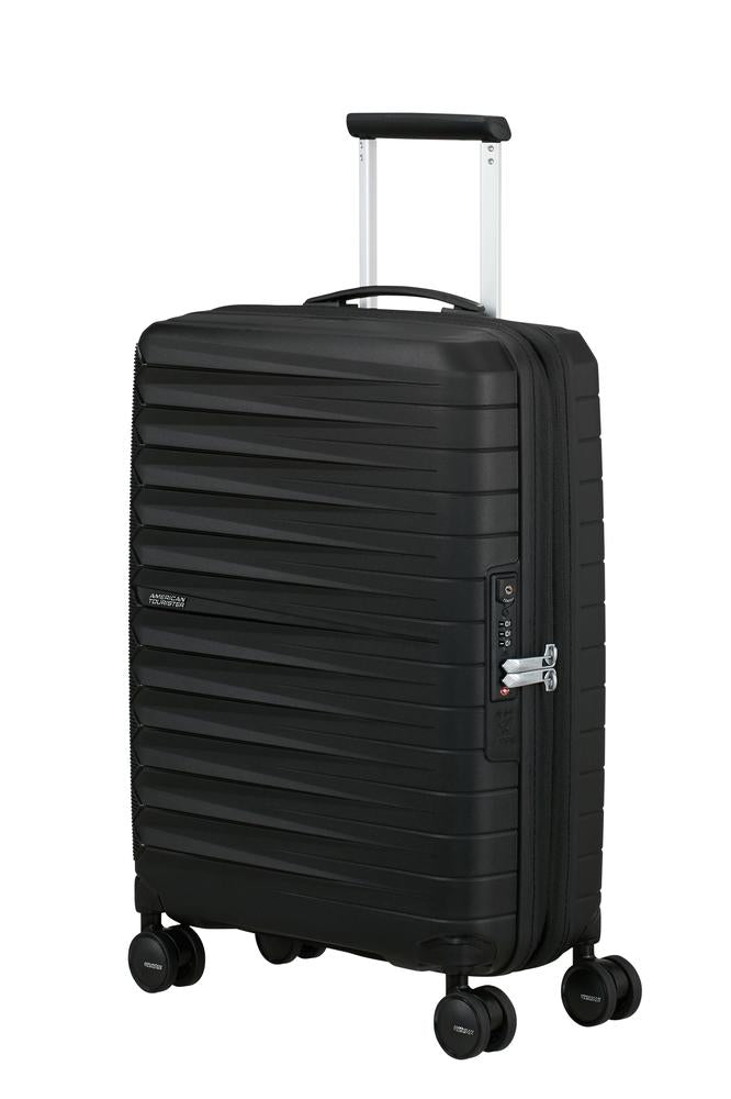 American Tourister FastForward ekspanderende kabinkoffert 55 cm Flash Black-Harde kofferter-BagBrokers