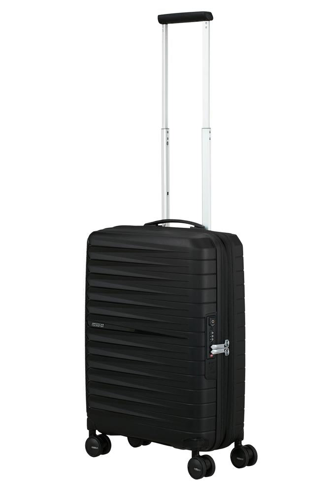 American Tourister FastForward ekspanderende kabinkoffert 55 cm Flash Black-Harde kofferter-BagBrokers