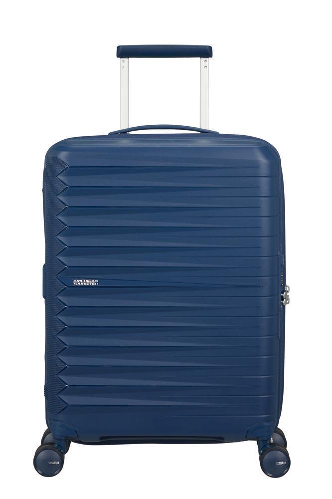 American Tourister FastForward ekspanderende kabinkoffert 55 cm Navy-Harde kofferter-BagBrokers