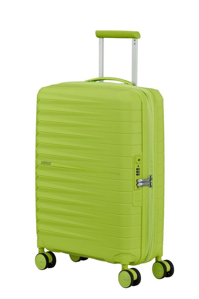 American Tourister FastForward ekspanderende kabinkoffert 55 cm Neon Lime-Harde kofferter-BagBrokers