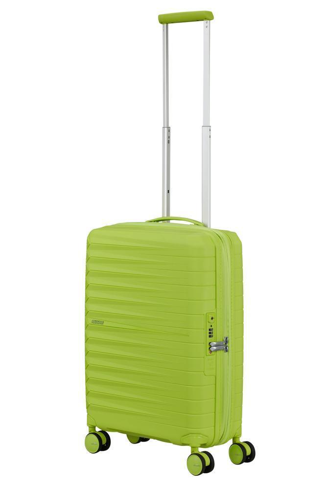 American Tourister FastForward ekspanderende kabinkoffert 55 cm Neon Lime-Harde kofferter-BagBrokers