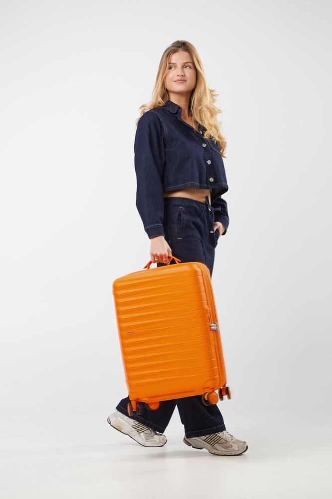 American Tourister FastForward ekspanderende kabinkoffert 55 cm Radiant Orange-Harde kofferter-BagBrokers
