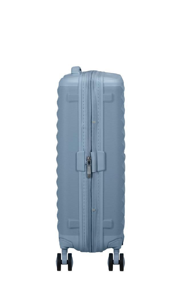 American Tourister FastForward ekspanderende kabinkoffert 55 cm Steel Blue-Harde kofferter-BagBrokers