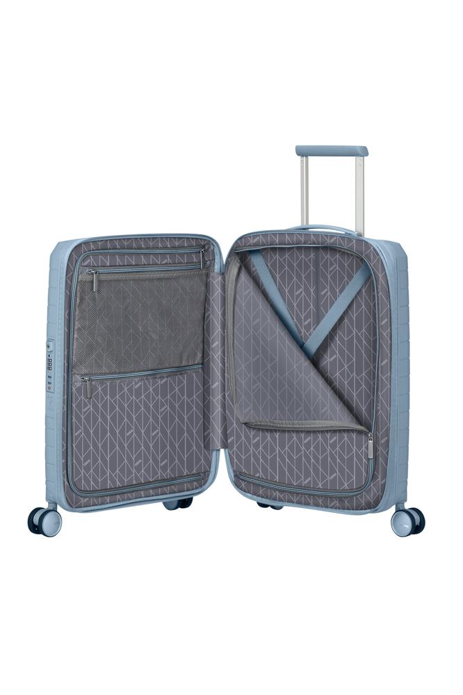 American Tourister FastForward ekspanderende kabinkoffert 55 cm Steel Blue-Harde kofferter-BagBrokers