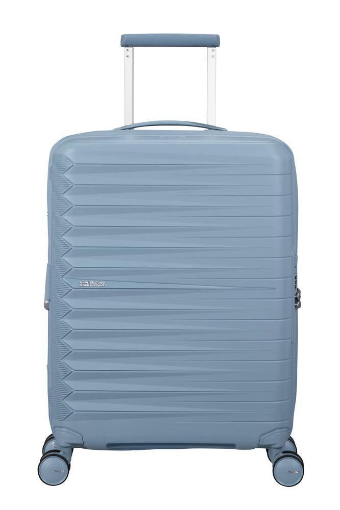 American Tourister FastForward ekspanderende kabinkoffert 55 cm Steel Blue-Harde kofferter-BagBrokers