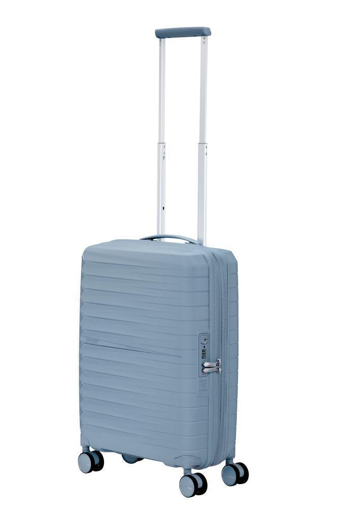 American Tourister FastForward ekspanderende kabinkoffert 55 cm Steel Blue-Harde kofferter-BagBrokers