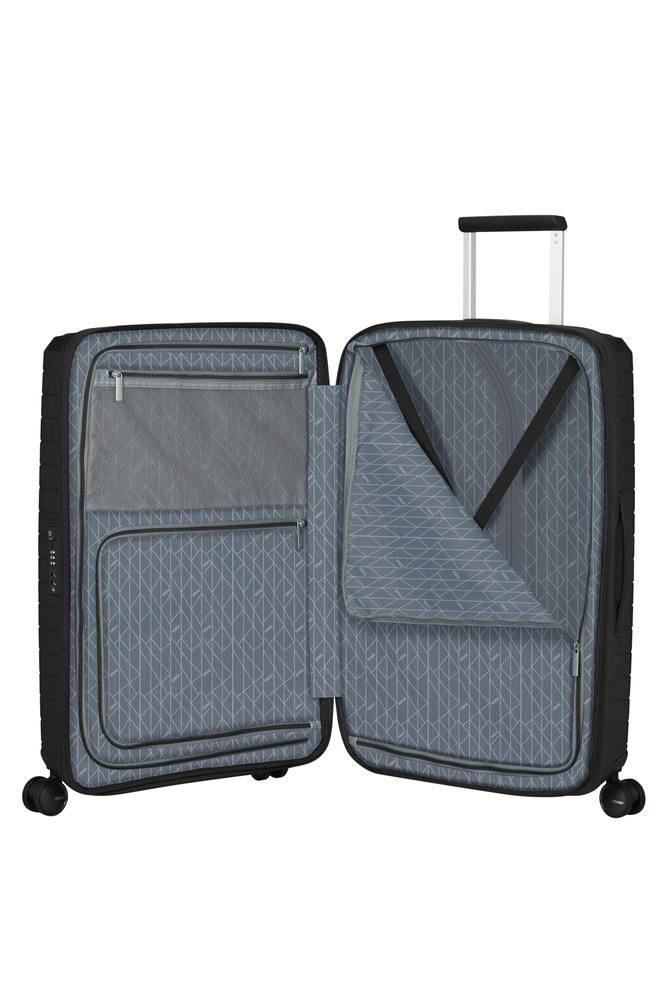 American Tourister FastForward ekspanderende medium koffert 68 cm Flash Black-Harde kofferter-BagBrokers