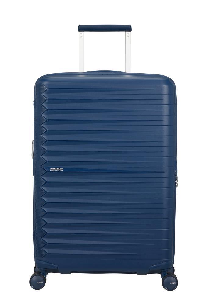 American Tourister FastForward ekspanderende medium koffert 68 cm Navy-Harde kofferter-BagBrokers