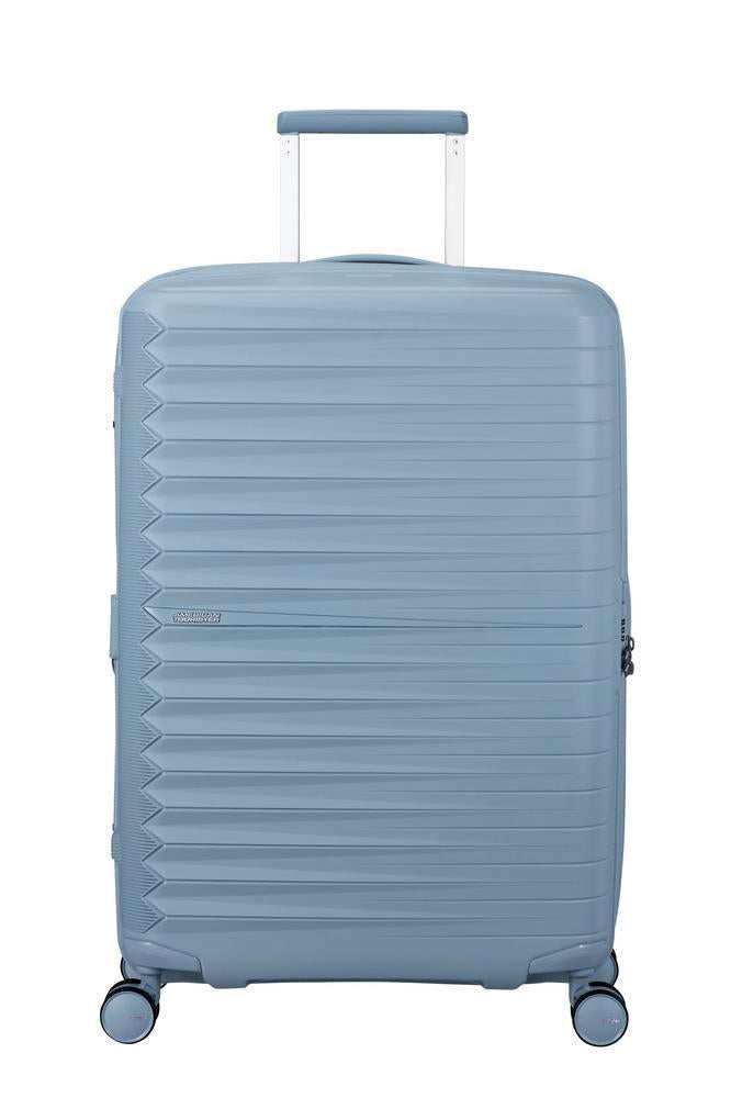 American Tourister FastForward ekspanderende medium koffert 68 cm Steel Blue-Harde kofferter-BagBrokers