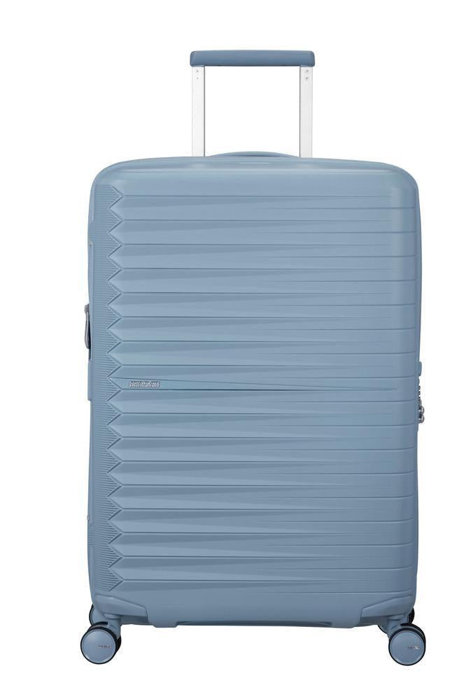 American Tourister FastForward ekspanderende medium koffert 68 cm Steel Blue-Harde kofferter-BagBrokers