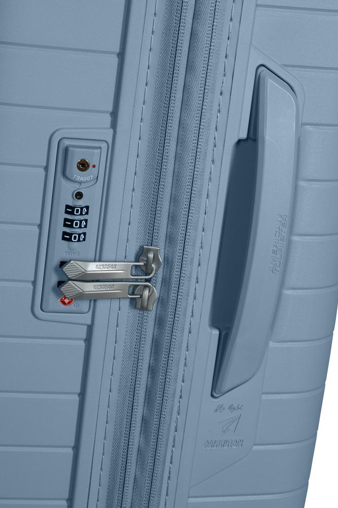 American Tourister FastForward ekspanderende medium koffert 68 cm Steel Blue-Harde kofferter-BagBrokers