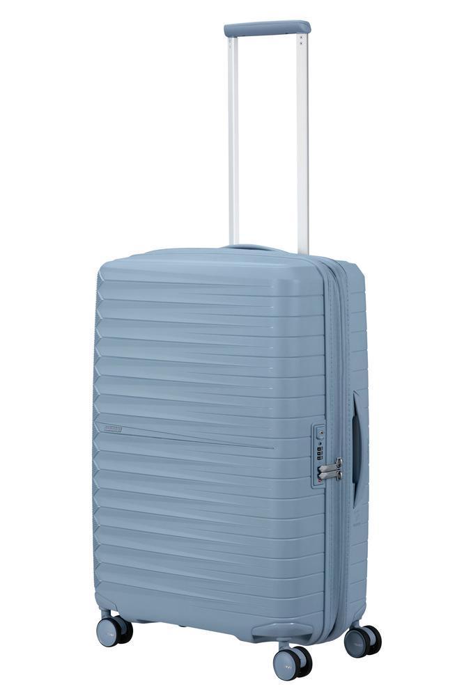 American Tourister FastForward ekspanderende medium koffert 68 cm Steel Blue-Harde kofferter-BagBrokers