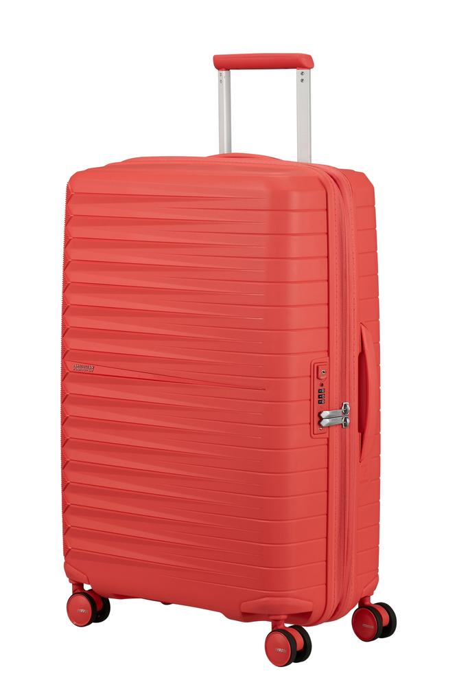 American Tourister FastForward ekspanderende medium koffert 68 cm Sunset Coral-Harde kofferter-BagBrokers