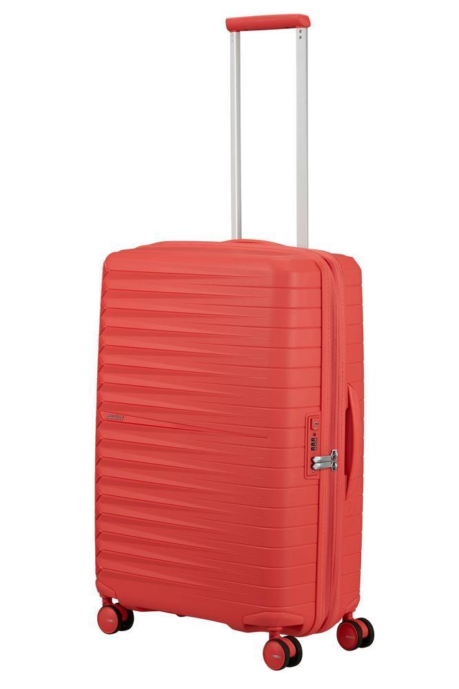 American Tourister FastForward ekspanderende medium koffert 68 cm Sunset Coral-Harde kofferter-BagBrokers
