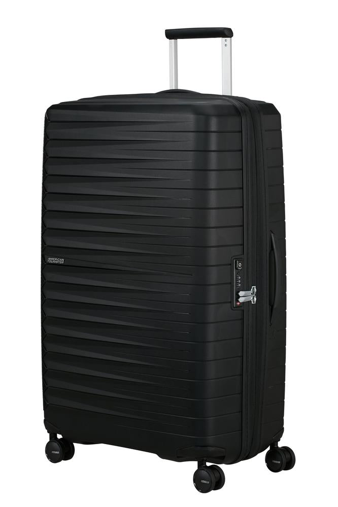 American Tourister FastForward ekspanderende stor koffert 78 cm Flash Black-Harde kofferter-BagBrokers
