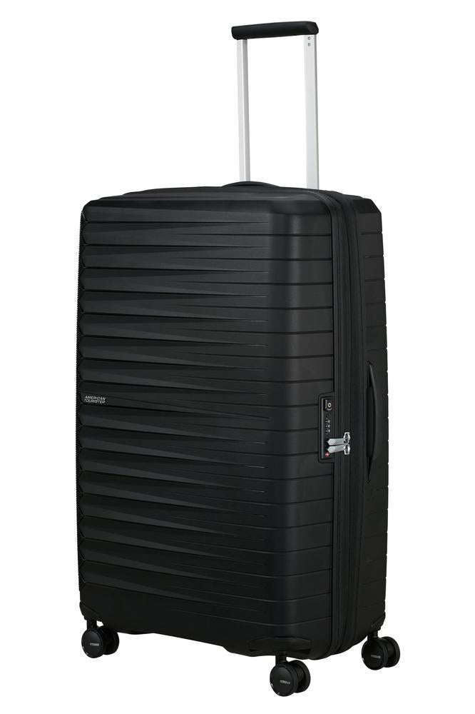American Tourister FastForward ekspanderende stor koffert 78 cm Flash Black-Harde kofferter-BagBrokers