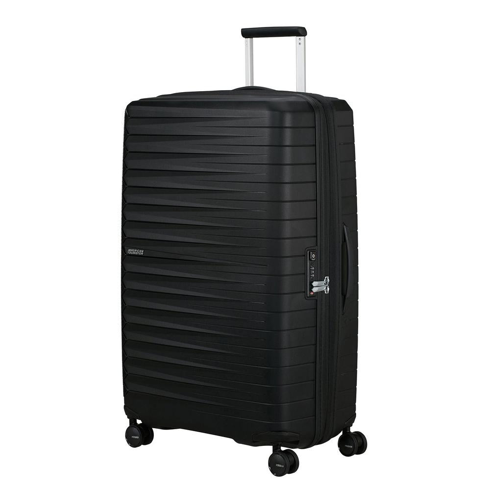 American Tourister FastForward ekspanderende stor koffert 78 cm Flash Black-Harde kofferter-BagBrokers