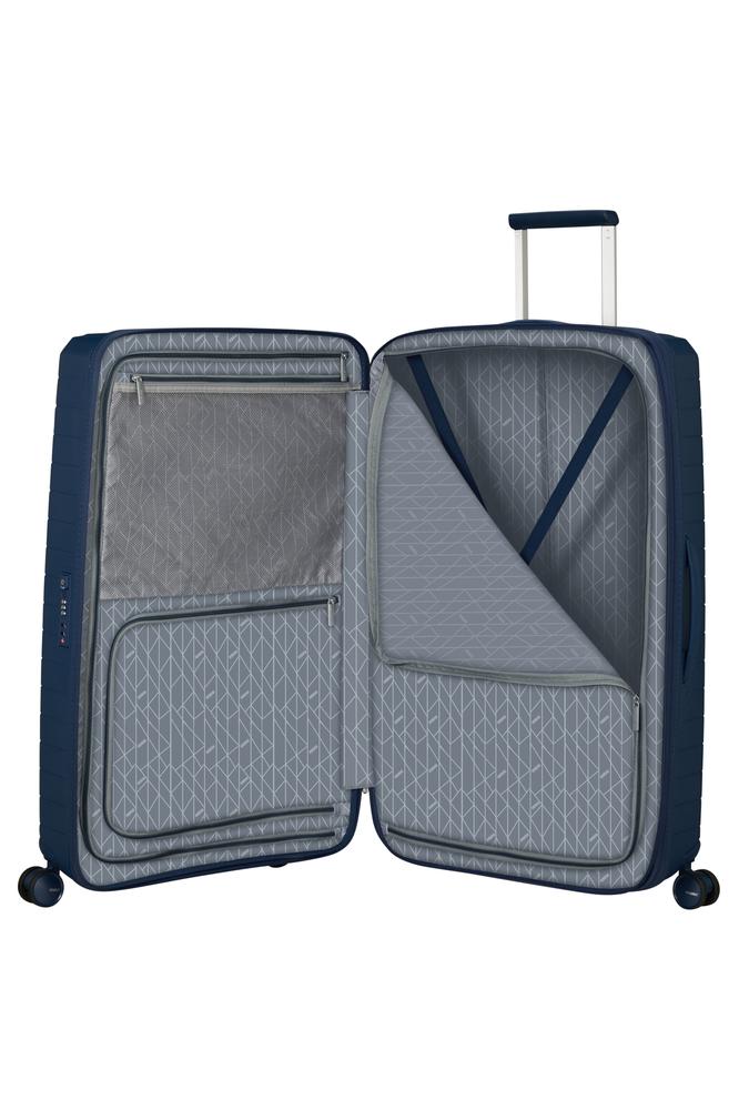American Tourister FastForward ekspanderende stor koffert 78 cm Navy-Harde kofferter-BagBrokers