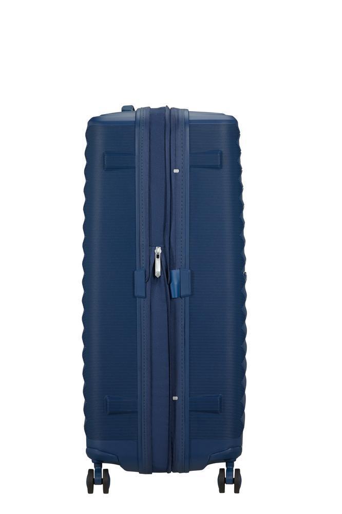 American Tourister FastForward ekspanderende stor koffert 78 cm Navy-Harde kofferter-BagBrokers